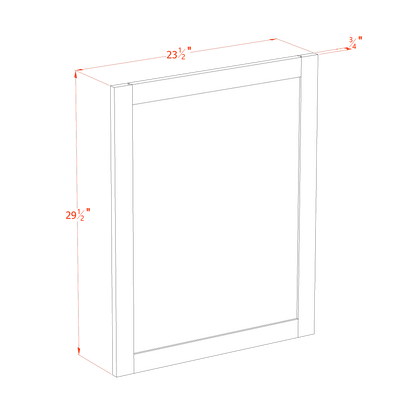 SM-WP-BASE: Mocha Brown Slim Shaker 23-1/2"W x 29-1/2"H x 3/4"D Wainscot Panel Base