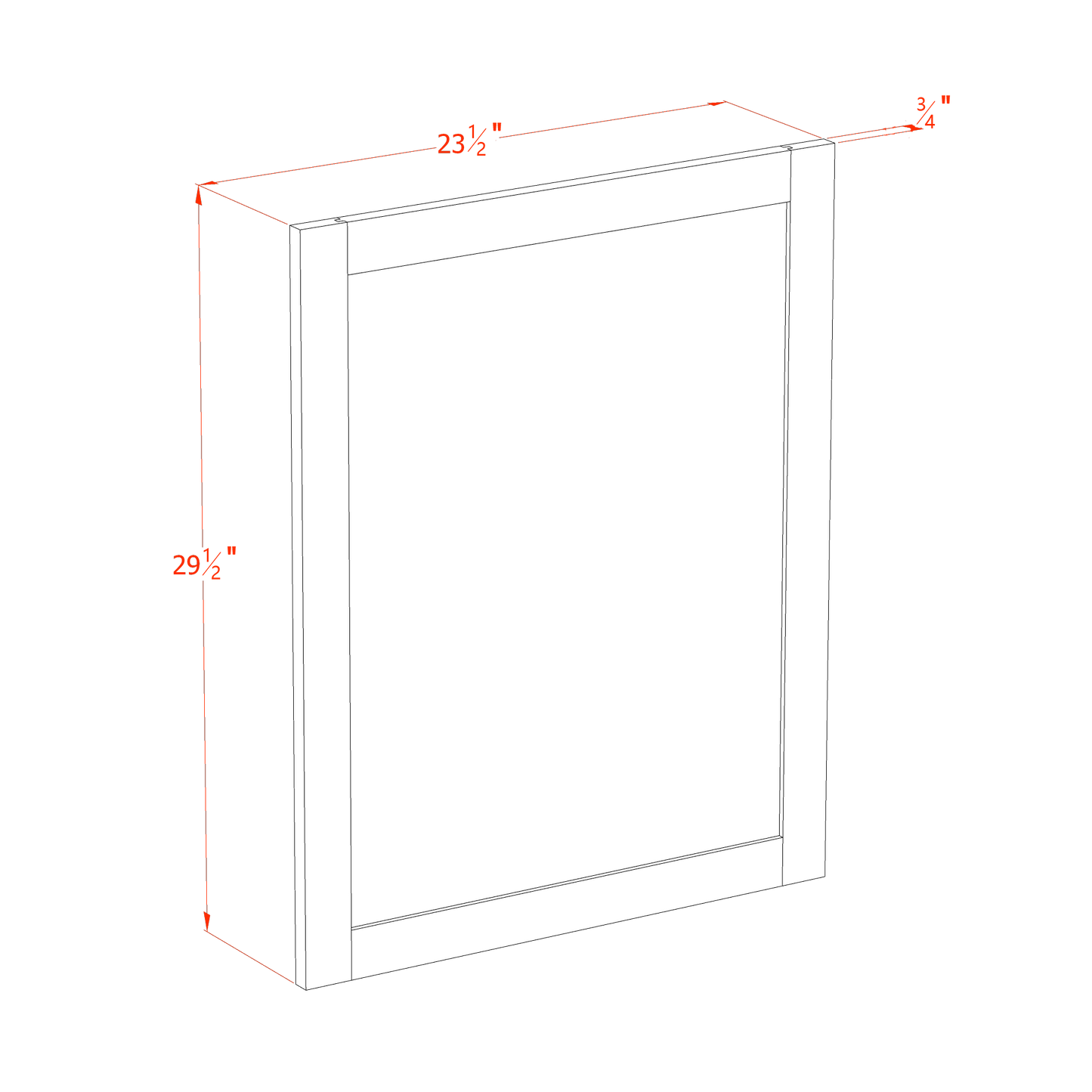 HT-WP-BASE: Timber Wood Shaker 23-1/2"W x 29-1/2"H x 3/4"D Wainscot Panel Base