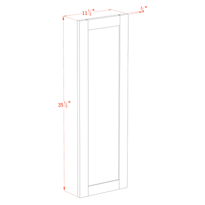 HG-WP-W36: Dark Gray Shaker 36" - 11-1/2"W x 35-1/2"H x 3/4"D Wainscot Panel Wall