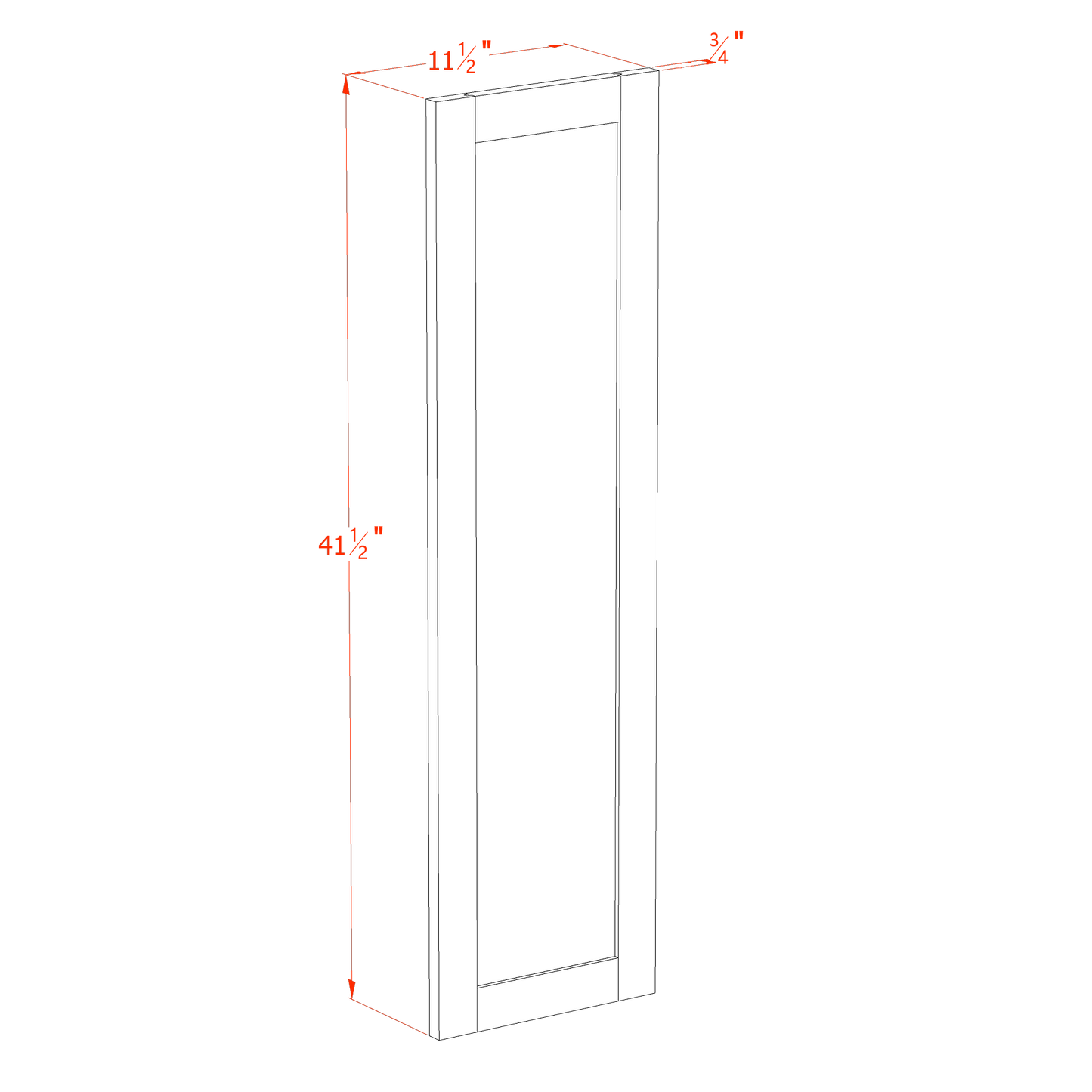 TW-WP-W42: Creamy White Shaker 42" - 11-1/2"W x 41-1/2"H x 3/4"D Wainscot Panel Wall