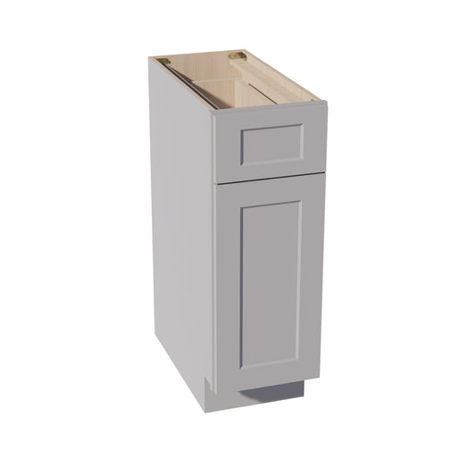 HA-B12: Ash Gray Shaker 12" 1 Drawer 1 Door Standard Base Cabinet