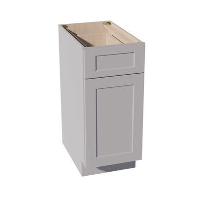 HA-B15: Ash Gray Shaker 15" 1 Drawer 1 Door Standard Base Cabinet