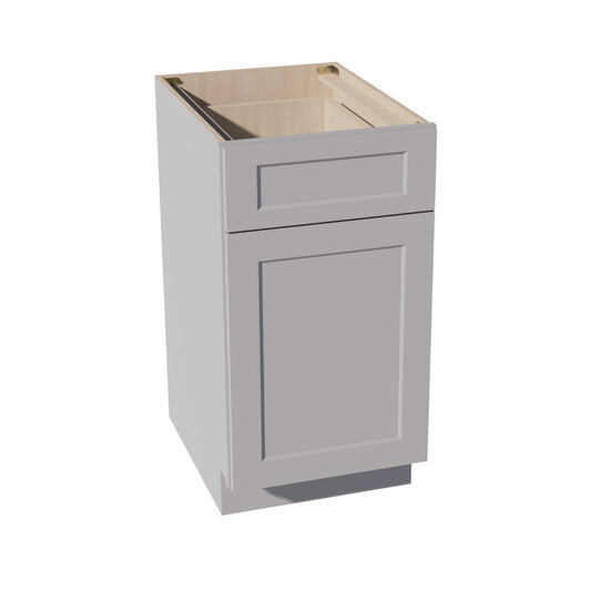 HA-B18: Ash Gray Shaker 18" 1 Drawer 1 Door Standard Base Cabinet