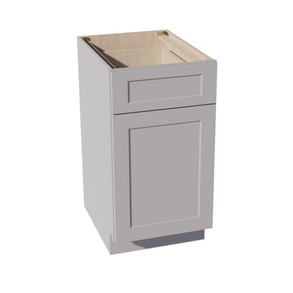 HA-B18TR: Ash Gray Shaker 18" 1 Drawer Trash Pull Out Base Cabinets