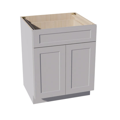 HA-B27: Ash Gray Shaker 27" 1 Drawer 2 Doors Standard Base Cabinet