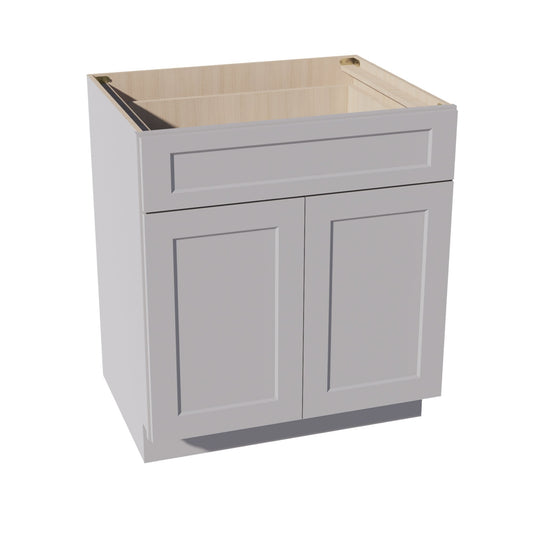 HA-B30: Ash Gray Shaker 30" 1 Drawer 2 Door Standard Base Cabinet