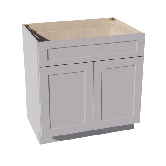 HA-B33: Ash Gray Shaker 33" 1 Drawer 2 Doors Standard Base Cabinet