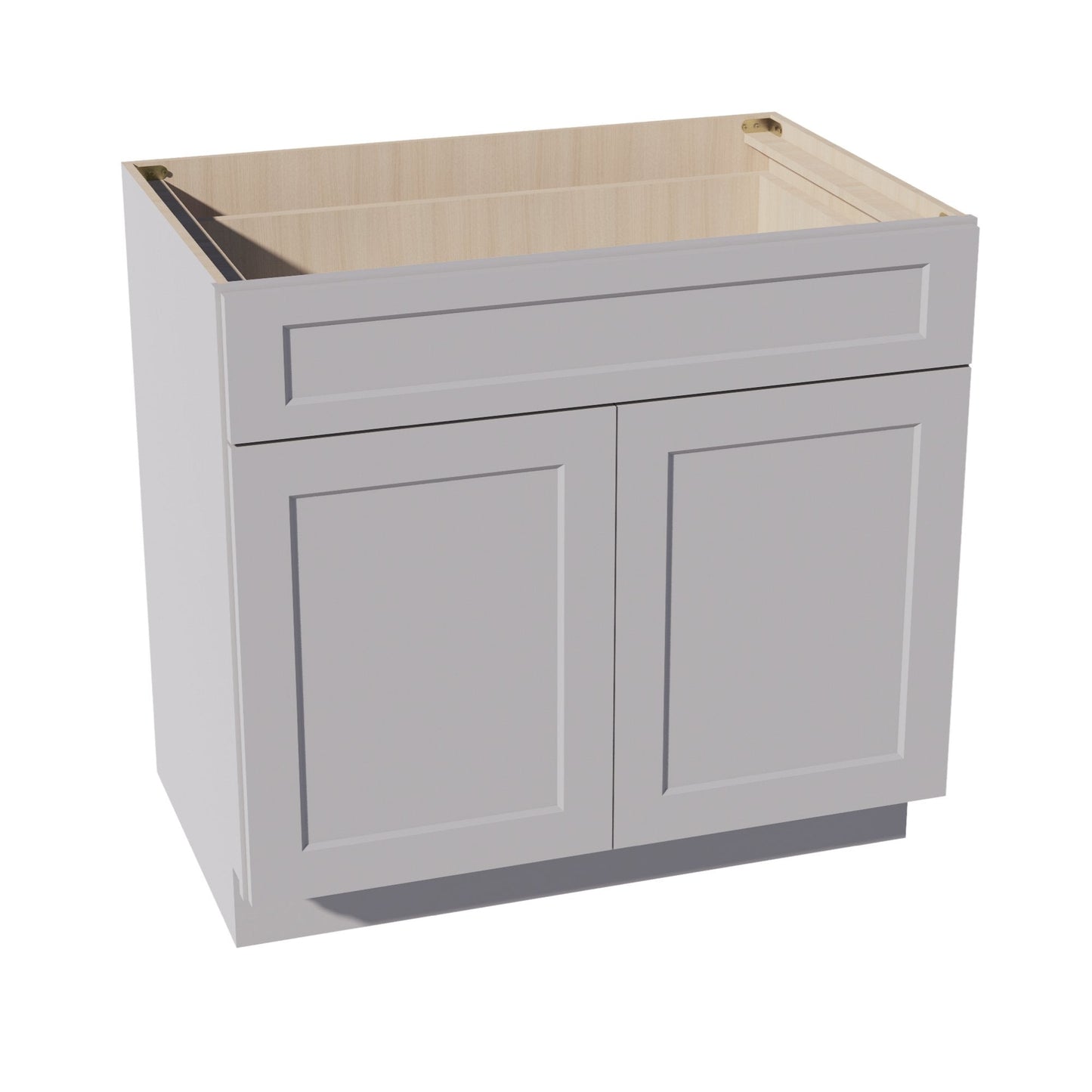 HA-B36: Ash Gray Shaker 36" 1 Drawer 2 Doors Standard Base Cabinet