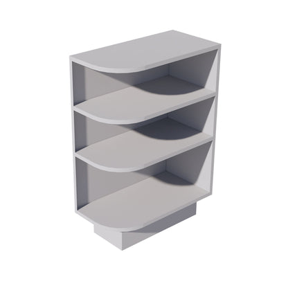 HA-BES12R: Ash Gray Shaker 12" 4 Shelves End Shelf Corner Base Cabinets (Right Open)