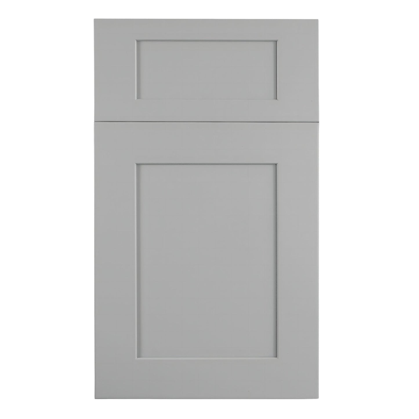 HA-BES12R: Ash Gray Shaker 12" 4 Shelves End Shelf Corner Base Cabinets (Right Open)