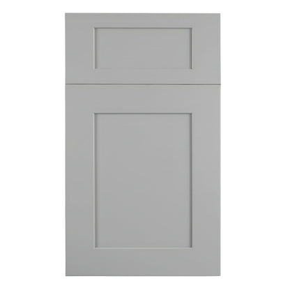 HA-BES12R: Ash Gray Shaker 12" 4 Shelves End Shelf Corner Base Cabinets (Right Open)