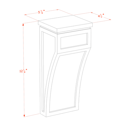 HA-CML: Ash Gray Shaker 5-1/4"W x 12-1/2"H x 4-1/2"D Large Corbel