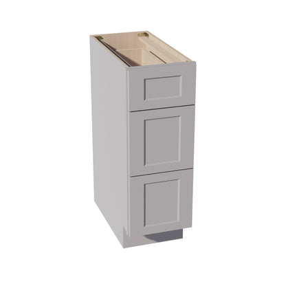 HA-DB12: Ash Gray Shaker 12" 3 Drawers Base Cabinet