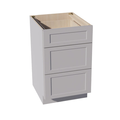 HA-DB21: Ash Gray Shaker 21" 3 Drawers Base Cabinet