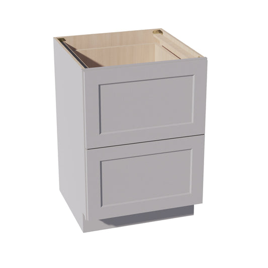 HA-DB24-2: Ash Gray Shaker 24" 2 Drawers Base Cabinet