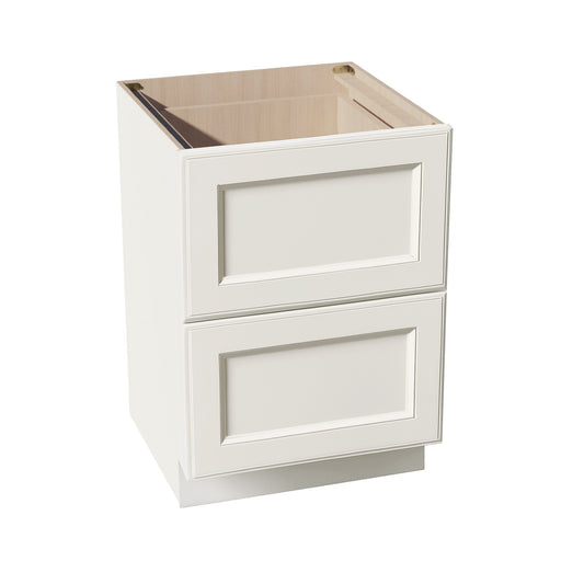 DI-DB24-2: Dallas Ivory Shaker 24" 2 Drawers Base Cabinet