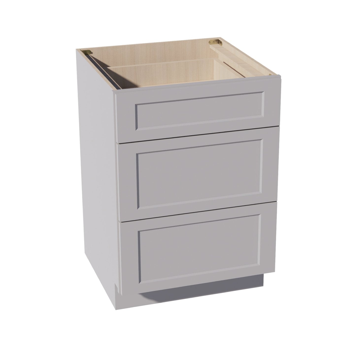 HA-DB24: Ash Gray Shaker 24" 3 Drawers Base Cabinet