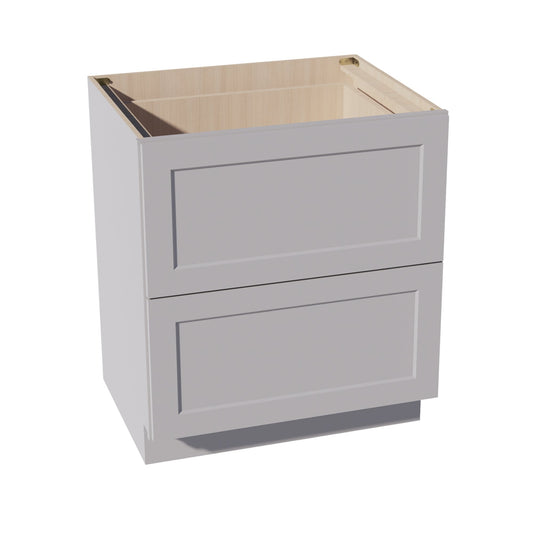 HA-DB30-2: Ash Gray Shaker 30" 2 Drawers Base Cabinet