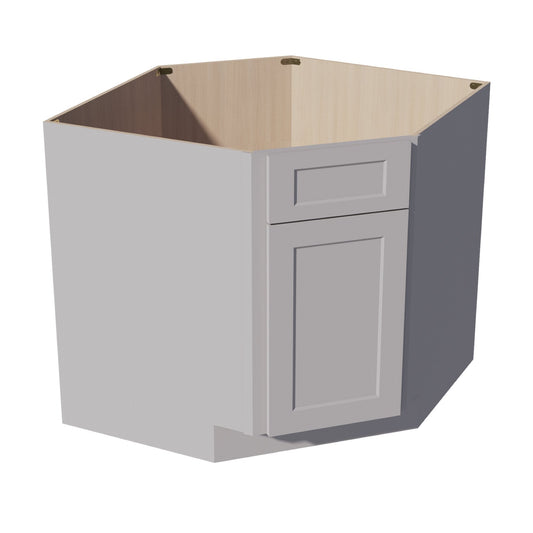 HA-DSB36: Ash Gray Shaker 36" 1 Door 1 False Drawer Corner Sink Base Cabinet