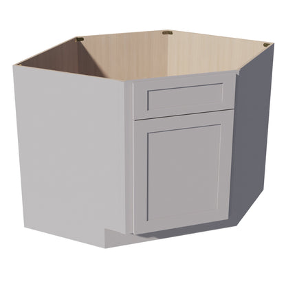 HA-DSB42: Ash Gray Shaker 42" 1 Door & 1 False Drawer Corner Sink Base Cabinet