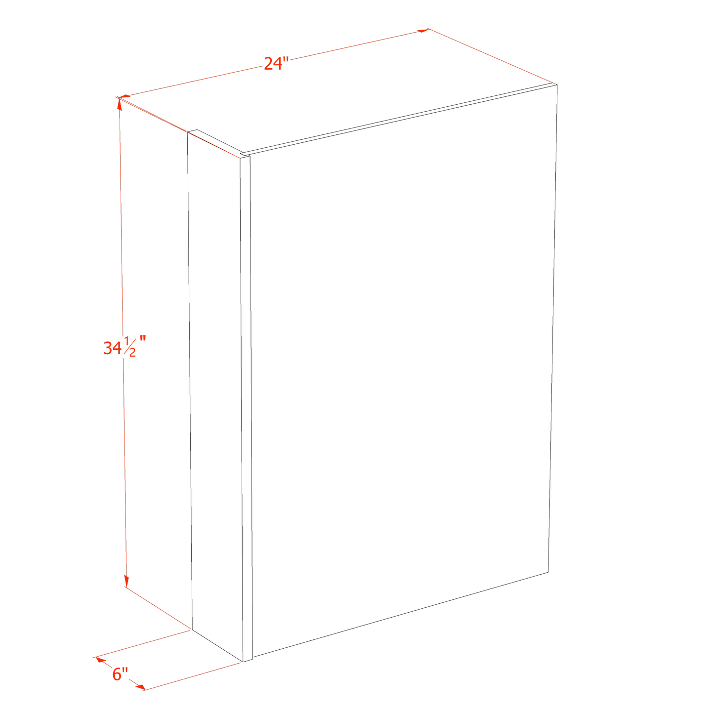 HA-DWR6: Ash Gray Shaker 6" Filler - 24"W x 34-1/2"H x 1/2"D Dishwasher Return Panel