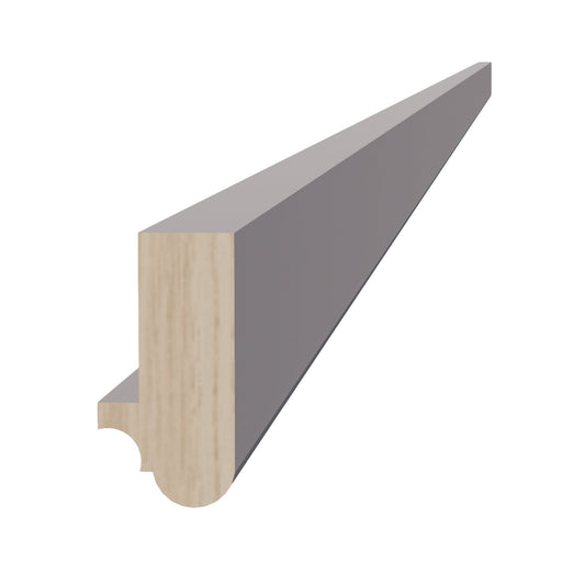 HA-LRM: Ash Gray Shaker 96"W x 1-1/2"H x 3/4"D Light Rail Molding