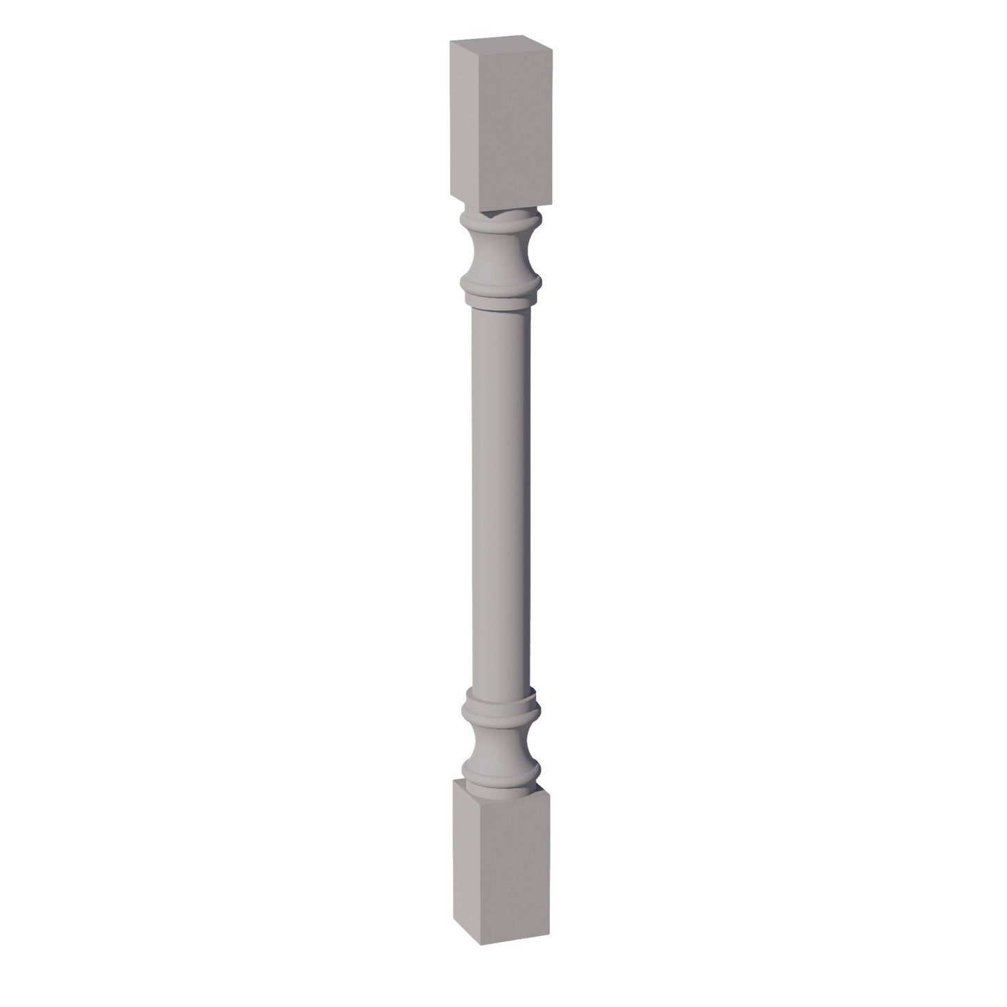 HA-RP336: Ash Gray Shaker 03"W x 36"H x 03"D Round Roman Pillar