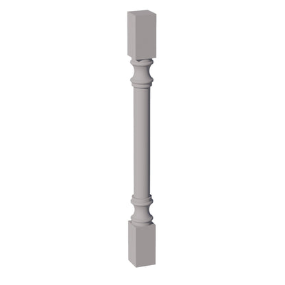 HA-RP336: Ash Gray Shaker 03"W x 36"H x 03"D Round Roman Pillar