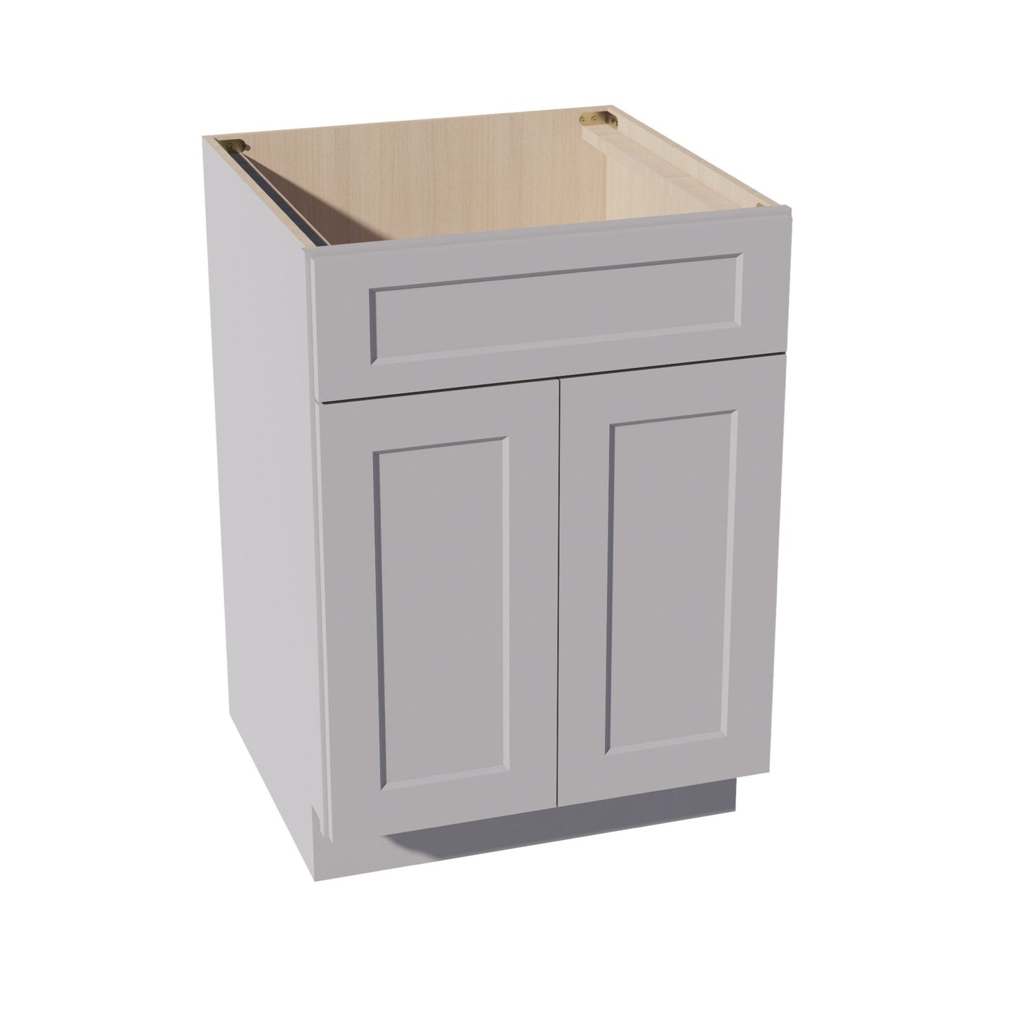 HA-SB24: Ash Gray Shaker 24" 2 Doors 1 False Drawer Sink Base Cabinet