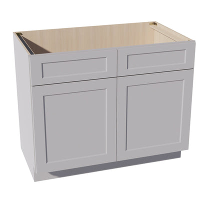 HA-SB42: Ash Gray Shaker 42" 2 Doors 2 False Drawers Sink Base Cabinet