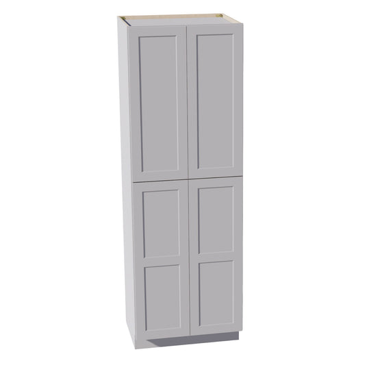 HA-TP3090: Ash Gray Shaker 30"W x 90"H x 24"D 4 Door & 5 Shelves Tall Shelf Pantry Cabinets