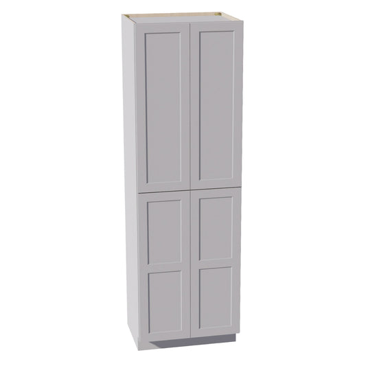 HA-TP3096: Ash Gray Shaker 30"W x 96"H x 24"D 2 Doors & 6 Shelves Tall Shelf Pantry Cabinets