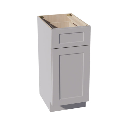 HA-VB1521: Ash Gray Shaker 15"W x 34-1/2"H x 21"D 1 Door & 1 Drawer Single Door Vanity Base Cabinets