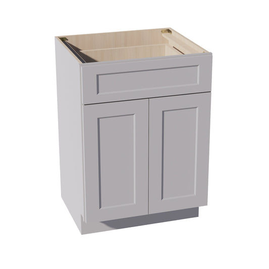 HA-VB2421: Ash Gray Shaker 24"W x 34-1/2"H x 21"D 2 Doors & 1 Drawer Double Door Vanity Base Cabinets
