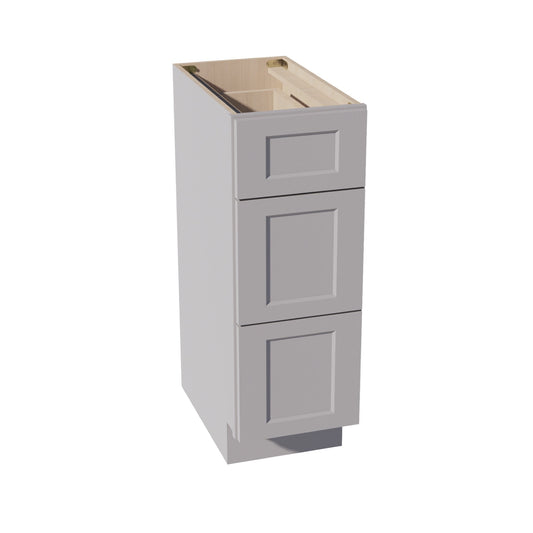 HA-VDB1221: Ash Gray Shaker 12"W x 34-1/2"H x 21"D  3 Drawers Vanity Base Cabinets