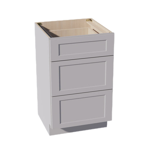 HA-VDB2421: Ash Gray Shaker 24"W x 34-1/2"H x 21"D  3 Drawers Vanity Base Cabinets