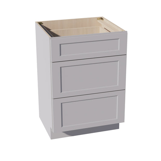 HA-VDB2721: Ash Gray Shaker 27"W x 34-1/2"H x 21"D  3 Drawers Vanity Base Cabinets