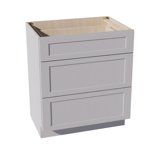 HA-VDB3021: Ash Gray Shaker 30"W x 34-1/2"H x 21"D  3 Drawers Vanity Base Cabinets