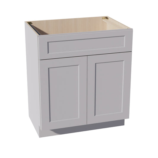 HA-VSB3021: Ash Gray Shaker 30"W x 34-1/2"H x 21"D 2 Doors & 1 False Drawer Vanity Sink Base Cabinets