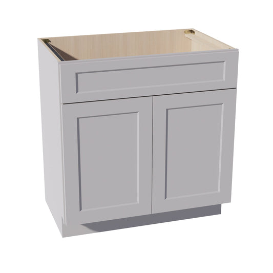 HA-VSB3321: Ash Gray Shaker 33"W x 34-1/2"H x 21"D 2 Doors & 1 False Drawer Vanity Sink Base Cabinets