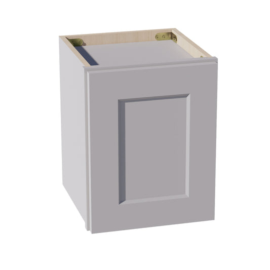HA-W1215: Ash Gray Shaker 12"W x 15"H 1 Door Standard Wall Bridge Cabinet