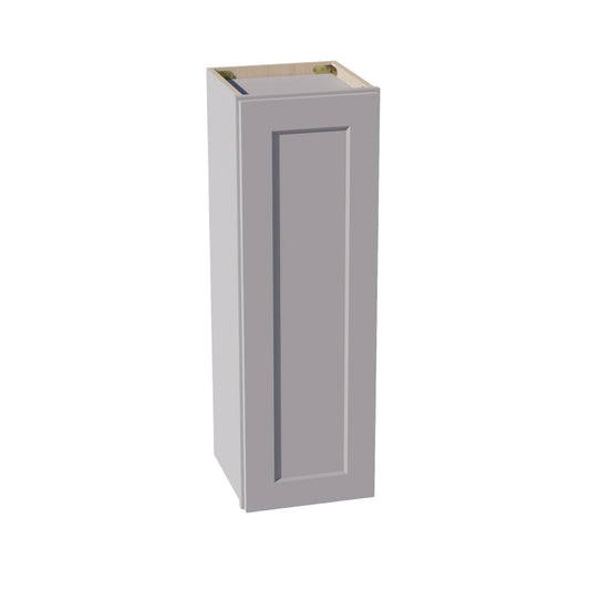 HA-W1236: Ash Gray Shaker 12"W x 36"H 1 Door & 2 Shelves Standard Wall Cabinet