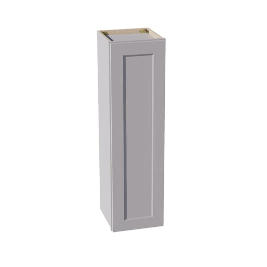 HA-W1242: Ash Gray Shaker 12"W x 42"H 1 Door & 3 Shelves Standard Wall Cabinet
