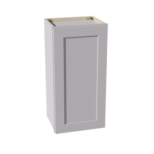 HA-W1530: Ash Gray Shaker 15"W x 30"H 1 Door & 2 Shelves Standard Wall Cabinet
