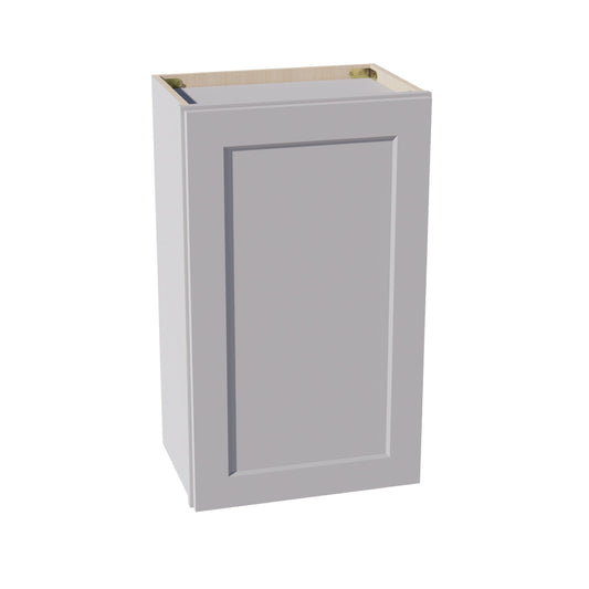 HA-W1830: Ash Gray Shaker 18"W x 30"H 1 Door & 2 Shelves Standard Wall Cabinet