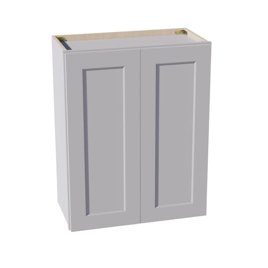 HA-W2430: Ash Gray Shaker 24"W x 30"H 2 Doors & 2 Shelves Standard Wall Cabinet