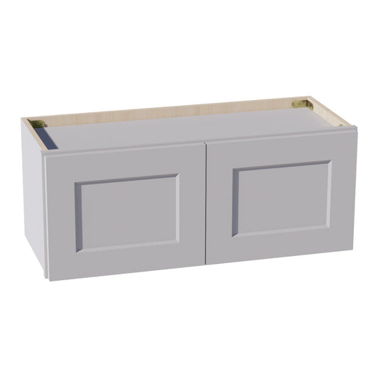 HA-W3012: Ash Gray Shaker 30"W x 12"H 2 Doors Standard Wall Bridge Cabinet