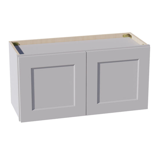 HA-W3015: Ash Gray Shaker 30"W x 15"H 2 Doors Standard Wall Bridge Cabinet