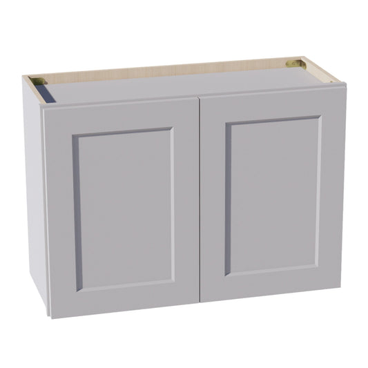 HA-W3021: Ash Gray Shaker 30"W x 21"H 2 Doors Standard Wall Bridge Cabinet