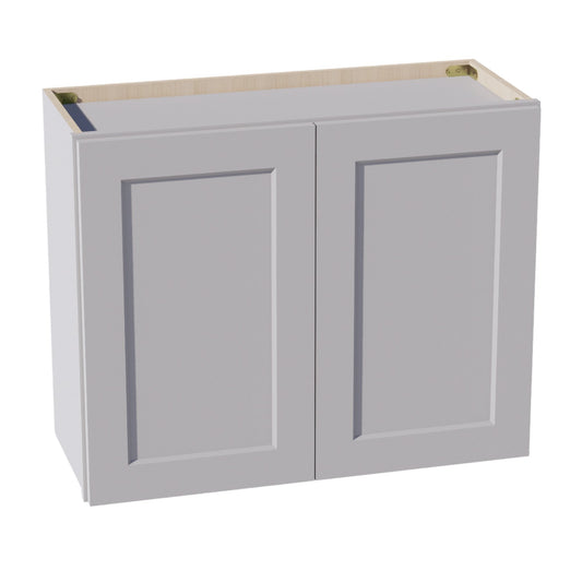 HA-W3024: Ash Gray Shaker 30"W x 24"H 2 Doors Standard Wall Bridge Cabinet